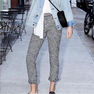 Free People Black and White Cropped Pants